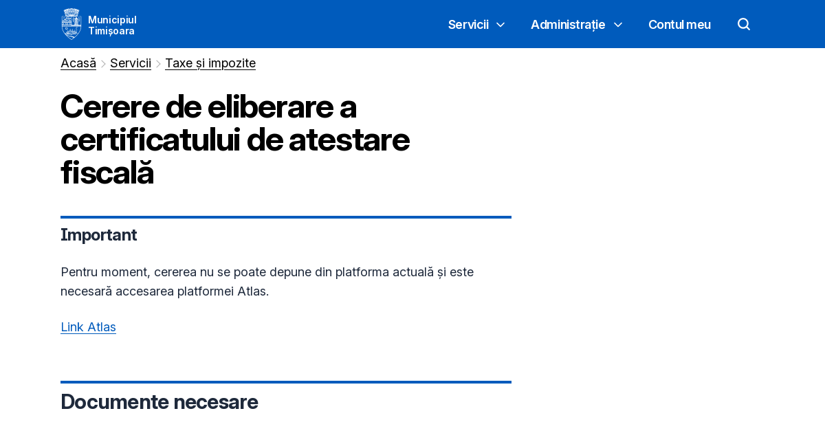 Cerere de eliberare a certificatului de atestare fiscală