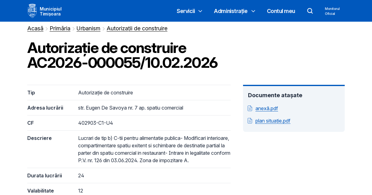Autorizație de construire AC2026-000055/2026